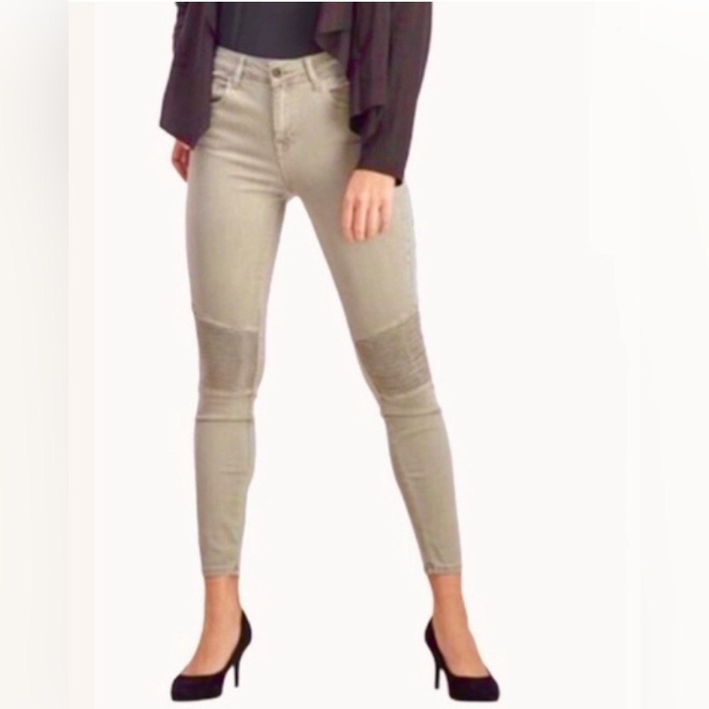 Pistola Audrey Moto detail skinny jeans - tan - size 25. BB